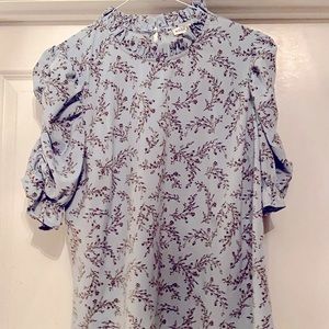 Dusty Blue Floral Top